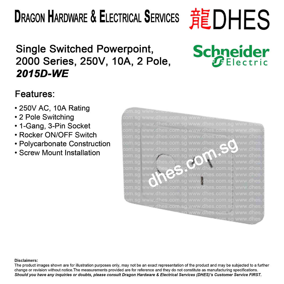 Clipsal Schneider Electric Single Switched Powerpoint, 2000 Series, 2015D-WE Front Cover