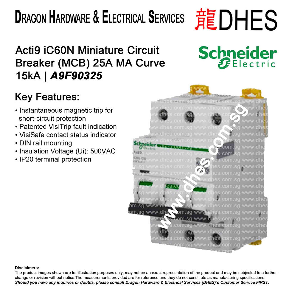 Clipsal Schneider Electric A9F90325 l Acti9 iC60N Miniature Circuit Breaker 25A Front Cover