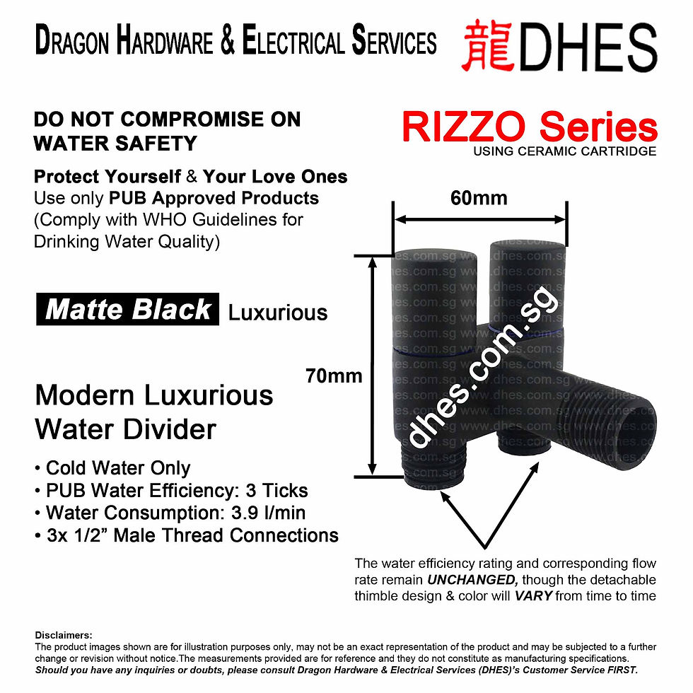 Thumbnail: Rizzo Matte Black Bold Modern Minimalist 2-Way Angle Valve Water Divider 799 Back View