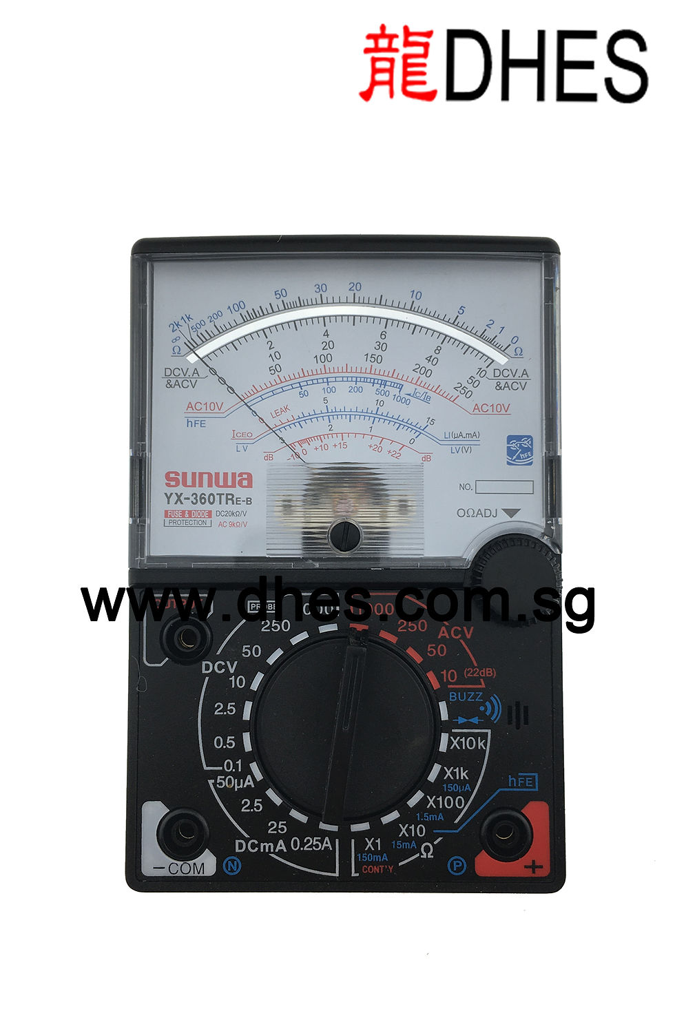 Sunwa Analog Multimeter with Fuse and Diode Protection Close Up