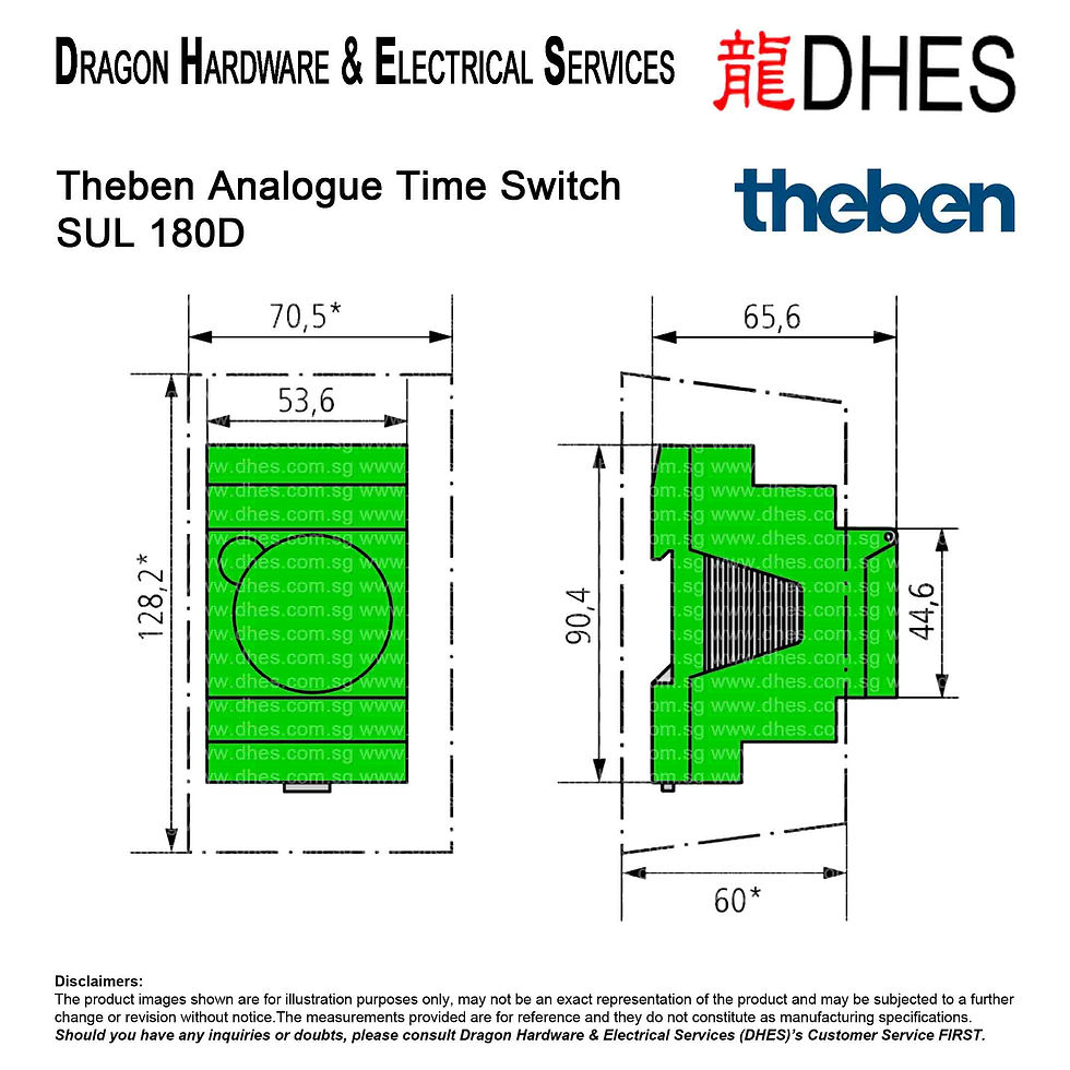 THEBEN Analogue Time Switch Precision-Built 24-Hour Timer SUL 180D – 1814011 Specifications