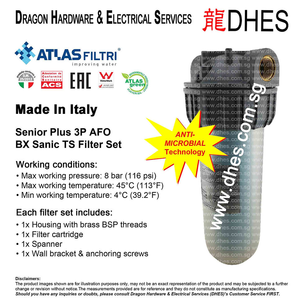 Thumbnail: Atlas Filtri Senior Plus 3P AFO BX Sanic TS Housing & Filter Cartridge SA111T421 Oblique Back View