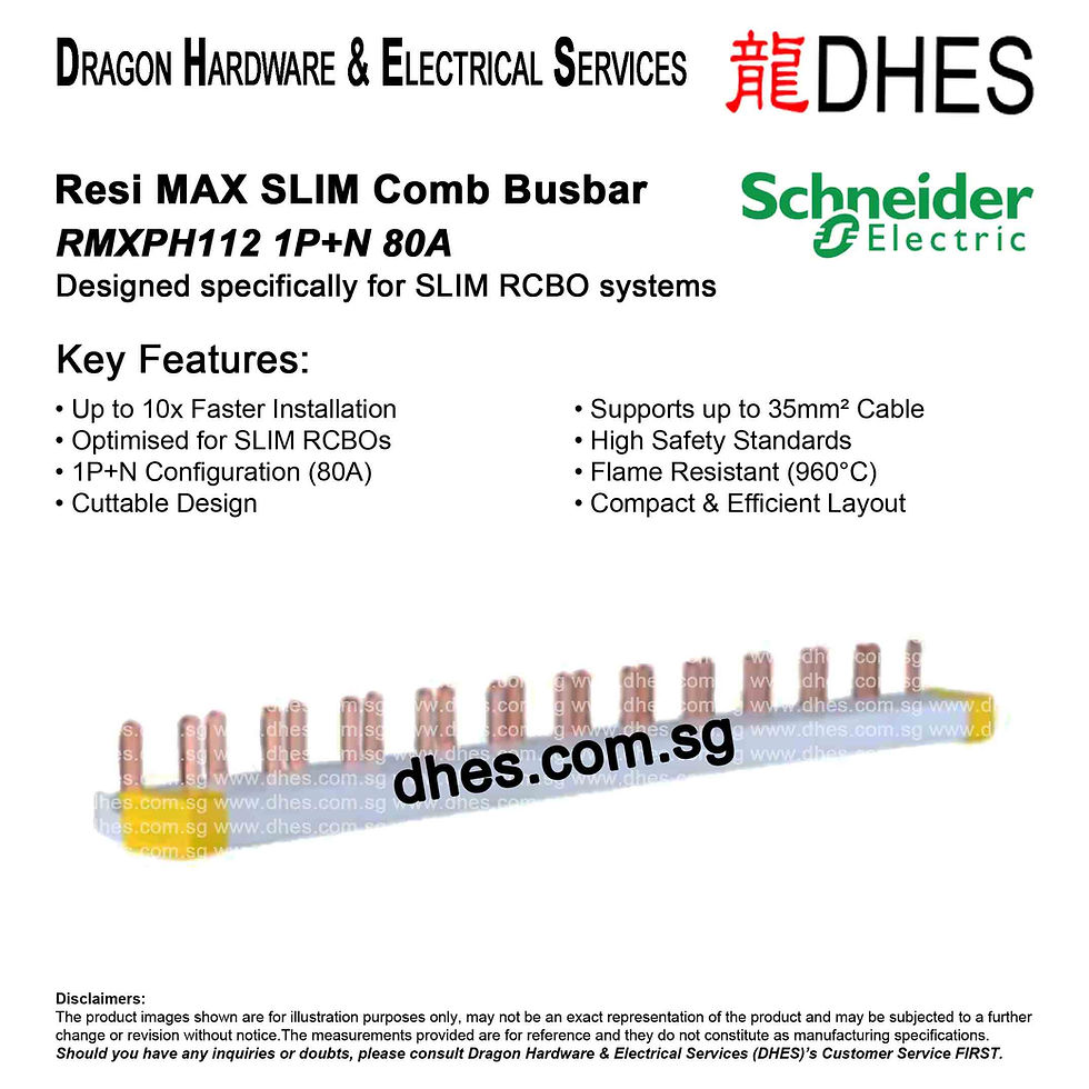 Clipsal Schneider Electric Resi MAX SLIM Comb Busbar RMXPH112 1P+N 80A Front Cover