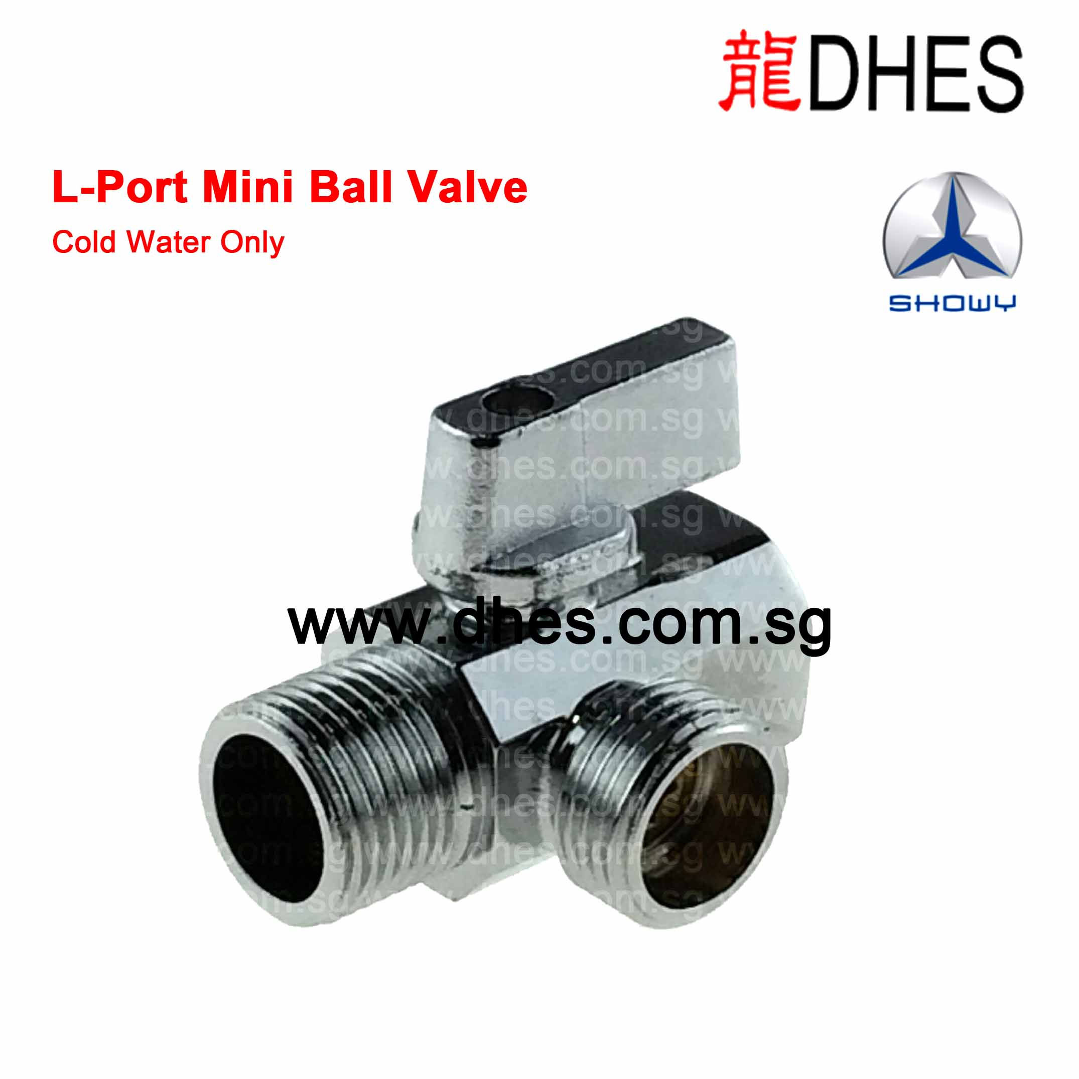Showy 1/2" L Port Mini Ball Valve Stop Cock 2700 Front View