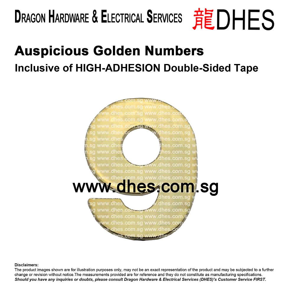 Thumbnail: DHES Modern 3D Auspicious Golden Plaque Number 9 With Self Adhesion Tape