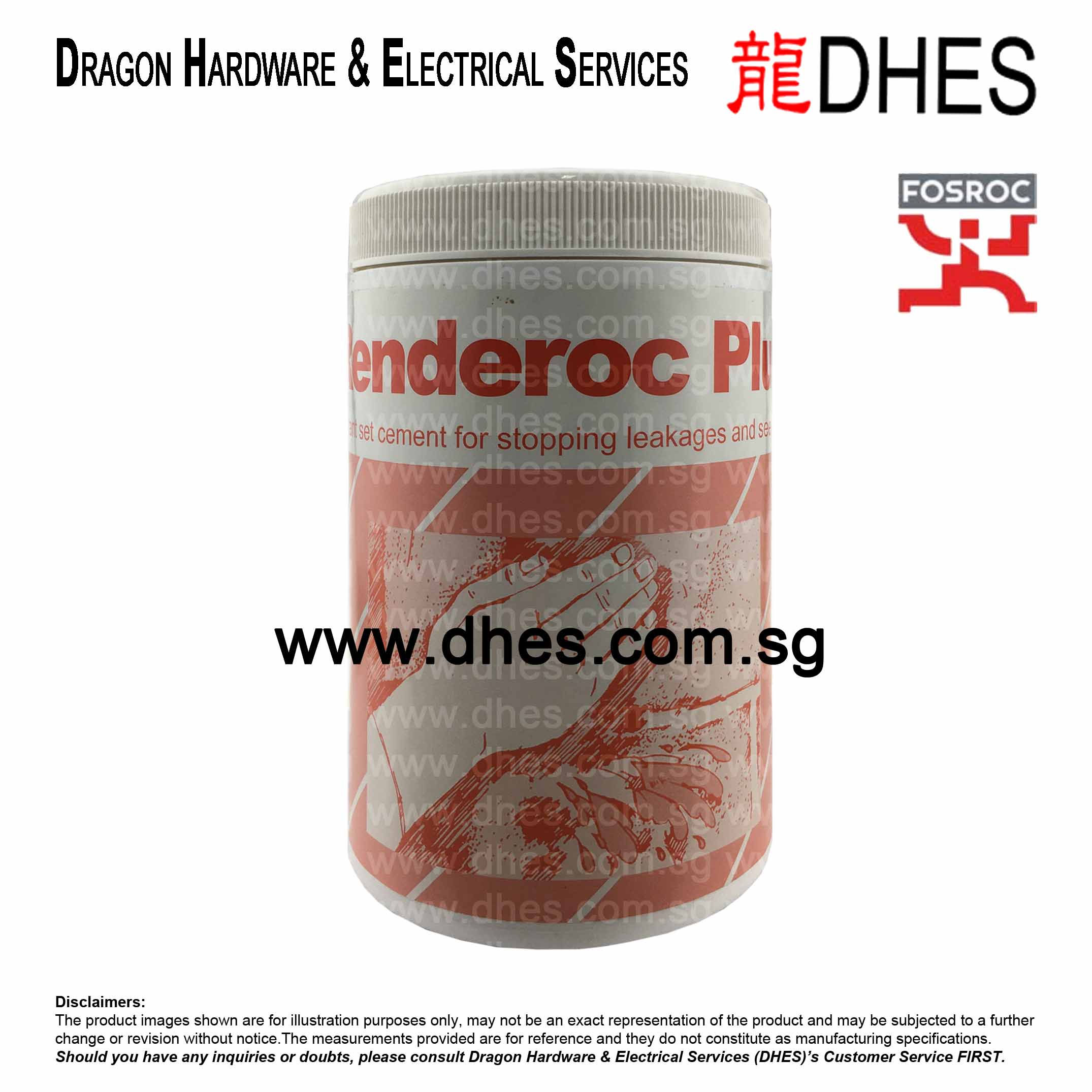 Fosroc Renderoc Plug Instant Set Cement To Stop Leakages And Seepages Front Cover