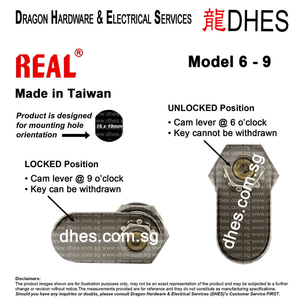Thumbnail: REAL 28mm 6 – 9 High Security Detained Disc Cam Lock Made In Taiwan 8043 Orientations