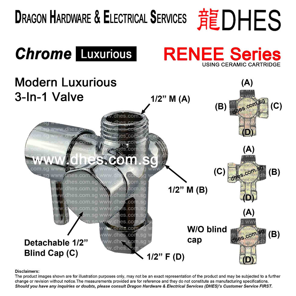 Renee Chrome Bold Modern Minimalist 3-in-1 Functionality Valve B922 Applications