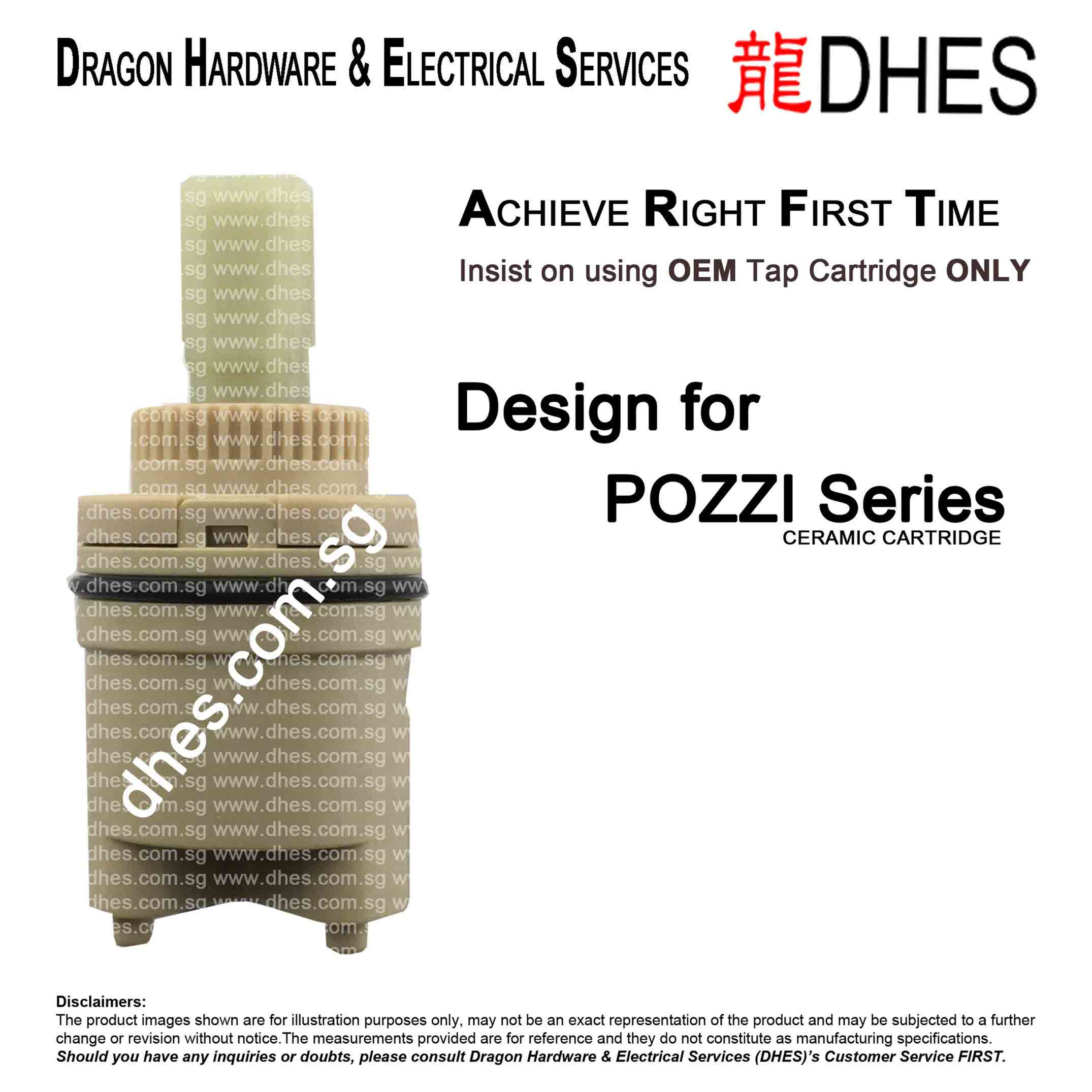 OEM Pozzi Tap Cartridge Replacement Pozzi #1.9 2M-L Front Cover