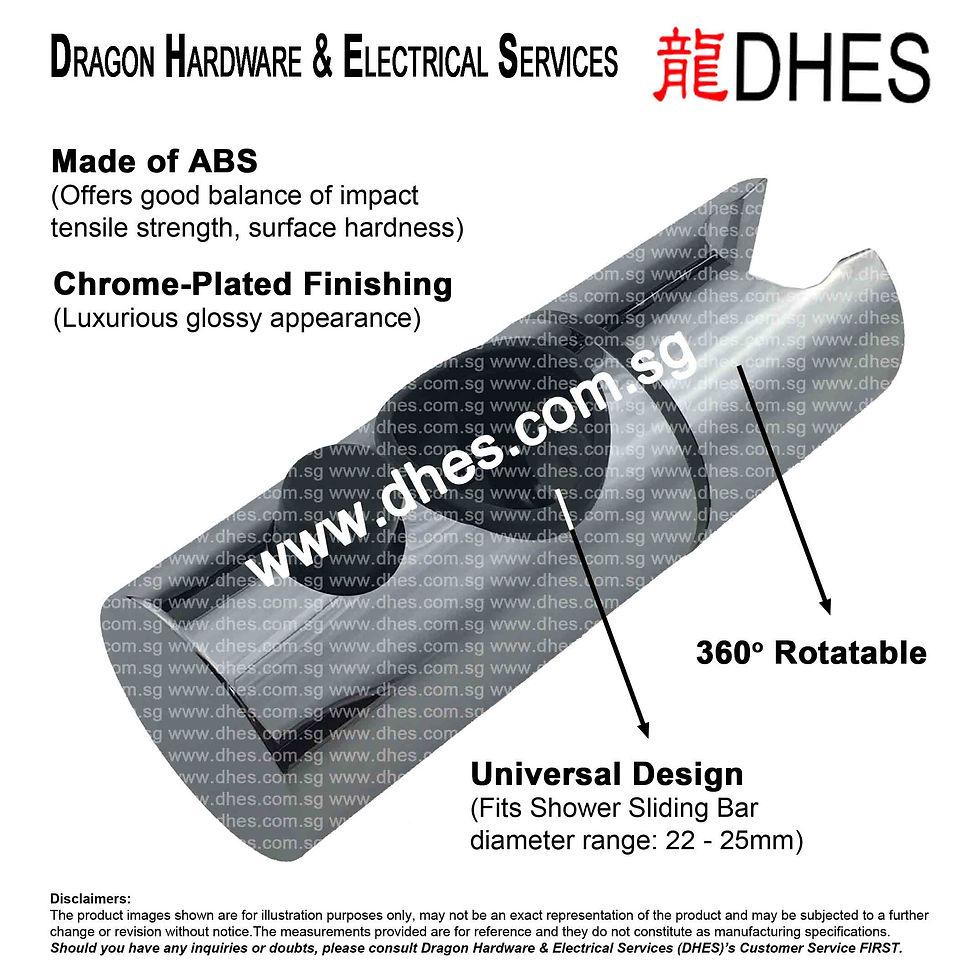 Thumbnail: DHES Universal Adjustable Chrome Plated Bathroom Shower Head Holder A9903 Front Cover