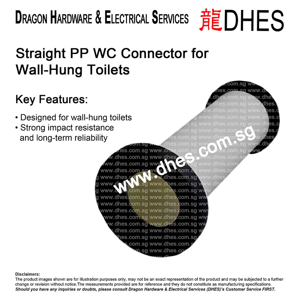 DHES P Trap Pan Connector – Straight PP WC Connector for Wall-Hung Toilets Front Cover