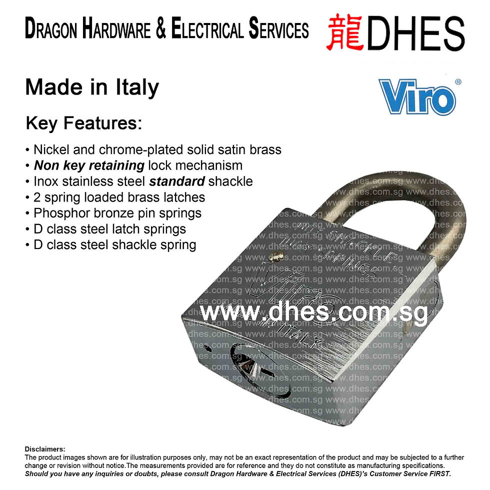 Thumbnail: Viro 30mm Marine Inox Stainless Steel Standard Shackle Padlock Weatherproof 371 Bottom View