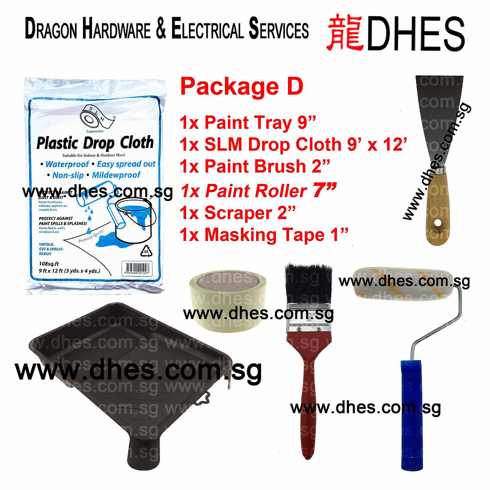 Thumbnail: DHES DIY Painting Combo Value Set (Paint Tray, Brush, Roller, Scraper) Package D
