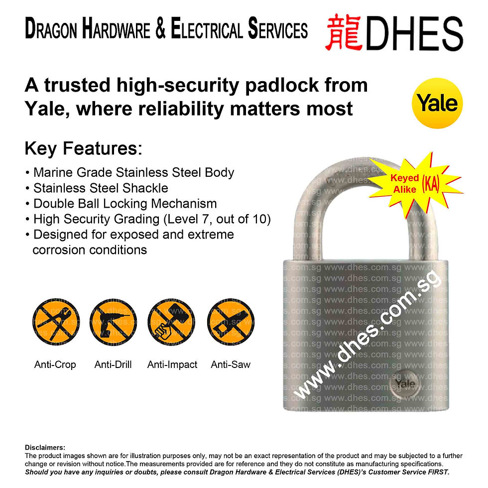 YALE Adjustable Hardened Steel Shackle Solid Brass Body Y110/50/155/1 Front Cover