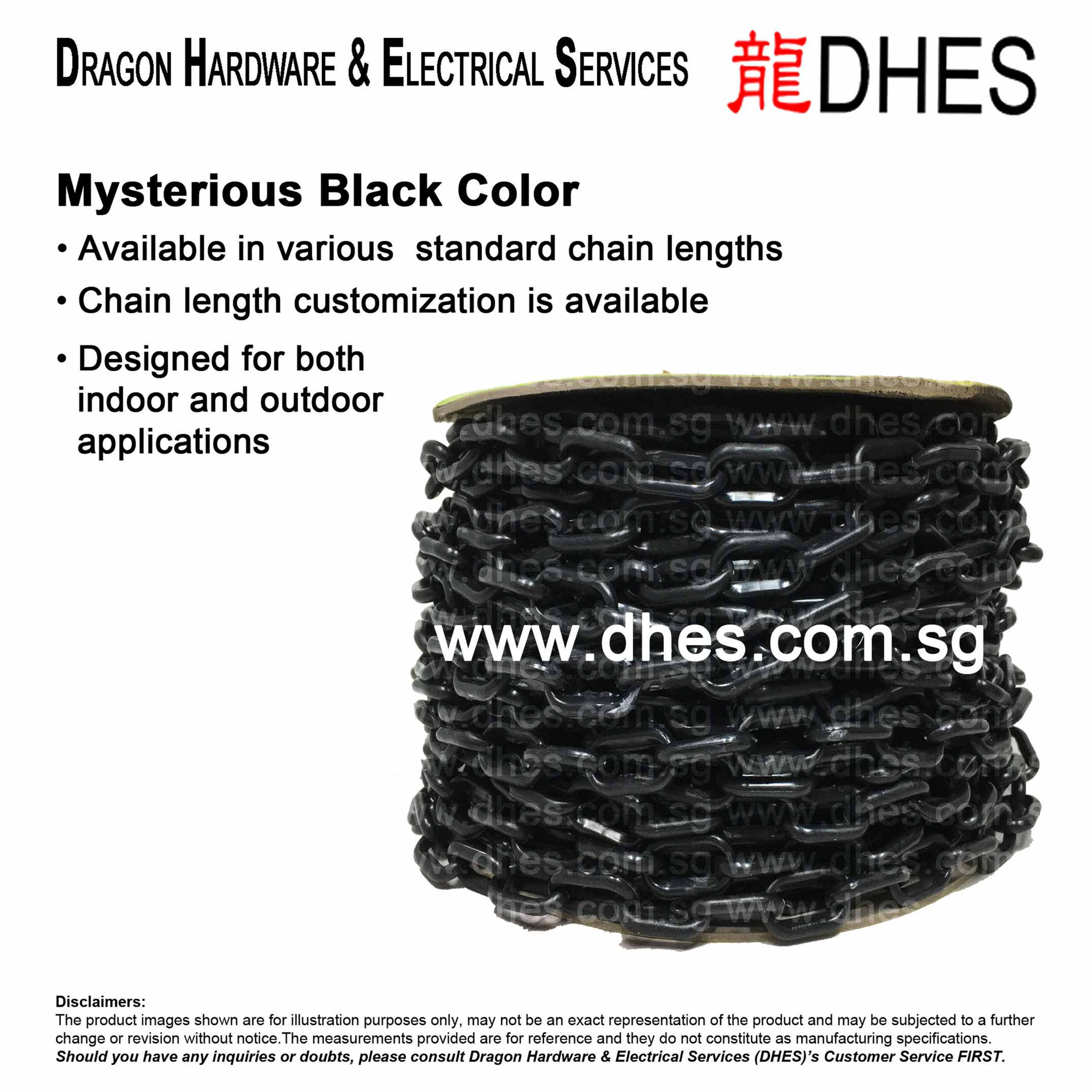 DHES Mysterious Black Durable Plastic Chain Designed For Indoor And Outdoor Use Front Cover
