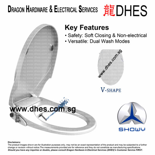 Showy VShape Dual Function NonElectrical Bidet Toilet Seat Soft