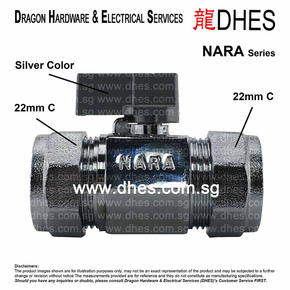 Thumbnail: Nara 22mm x 22mm C/C On/Off Mini Ball Valve NB311L Side View
