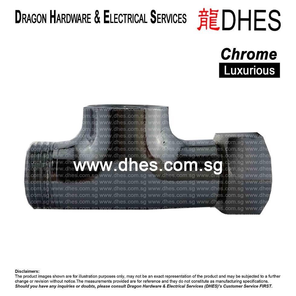 Thumbnail: DHES Chrome Bold Modern Minimalist ½” M x ½” F x ½” F Tee-Joint 4011 Side View