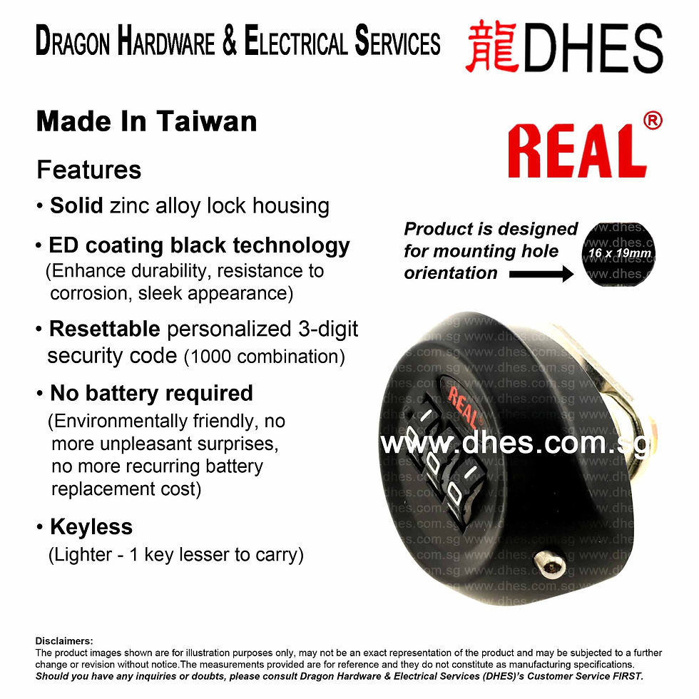 Thumbnail: REAL High Security 18 to 22mm 12 - 6 Resettable Keyless Combination Number Lock 9047 Oblique view
