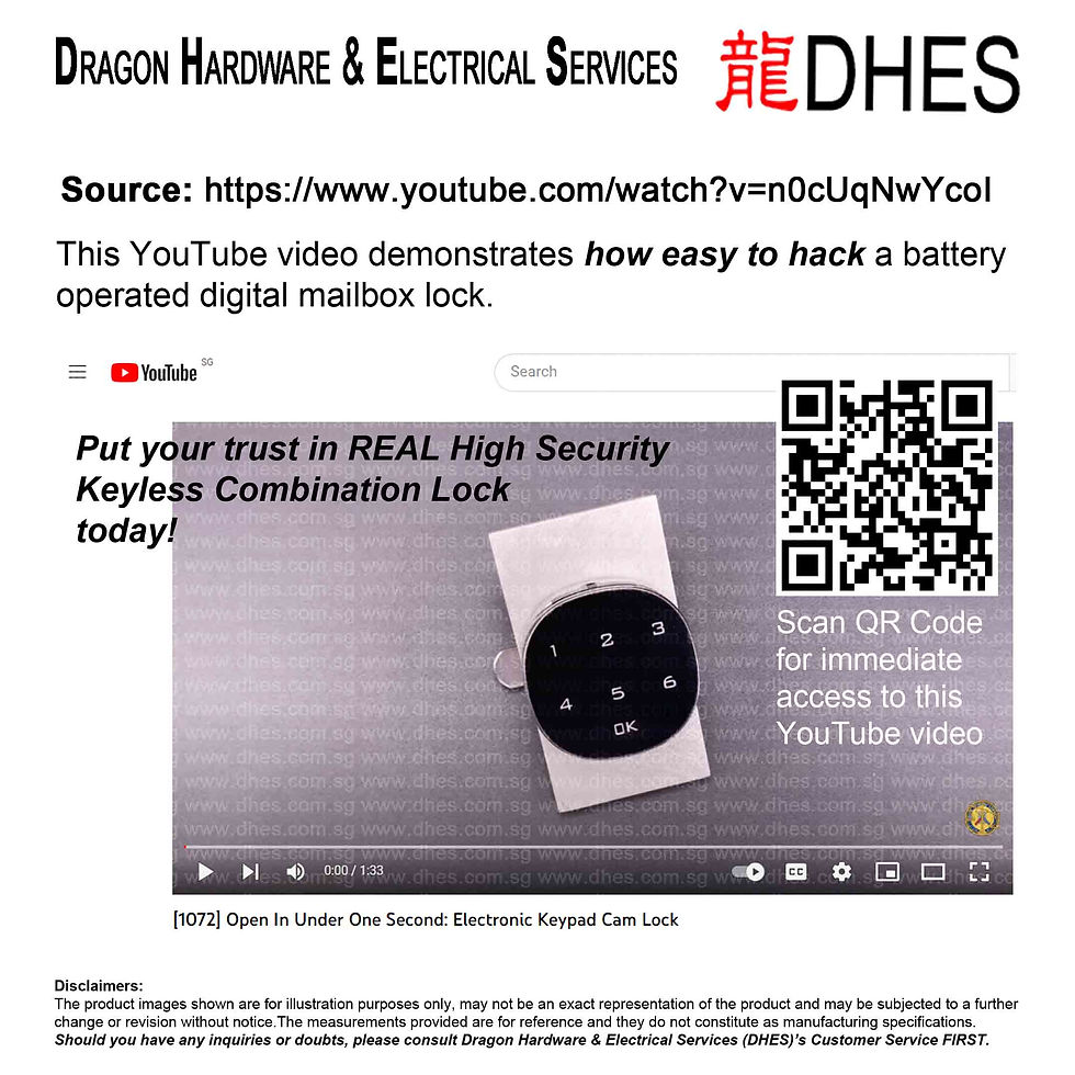 Thumbnail: YouTube LockPickingLawyer [1072] Open In Under One Second: Electronic Keypad Cam Lock