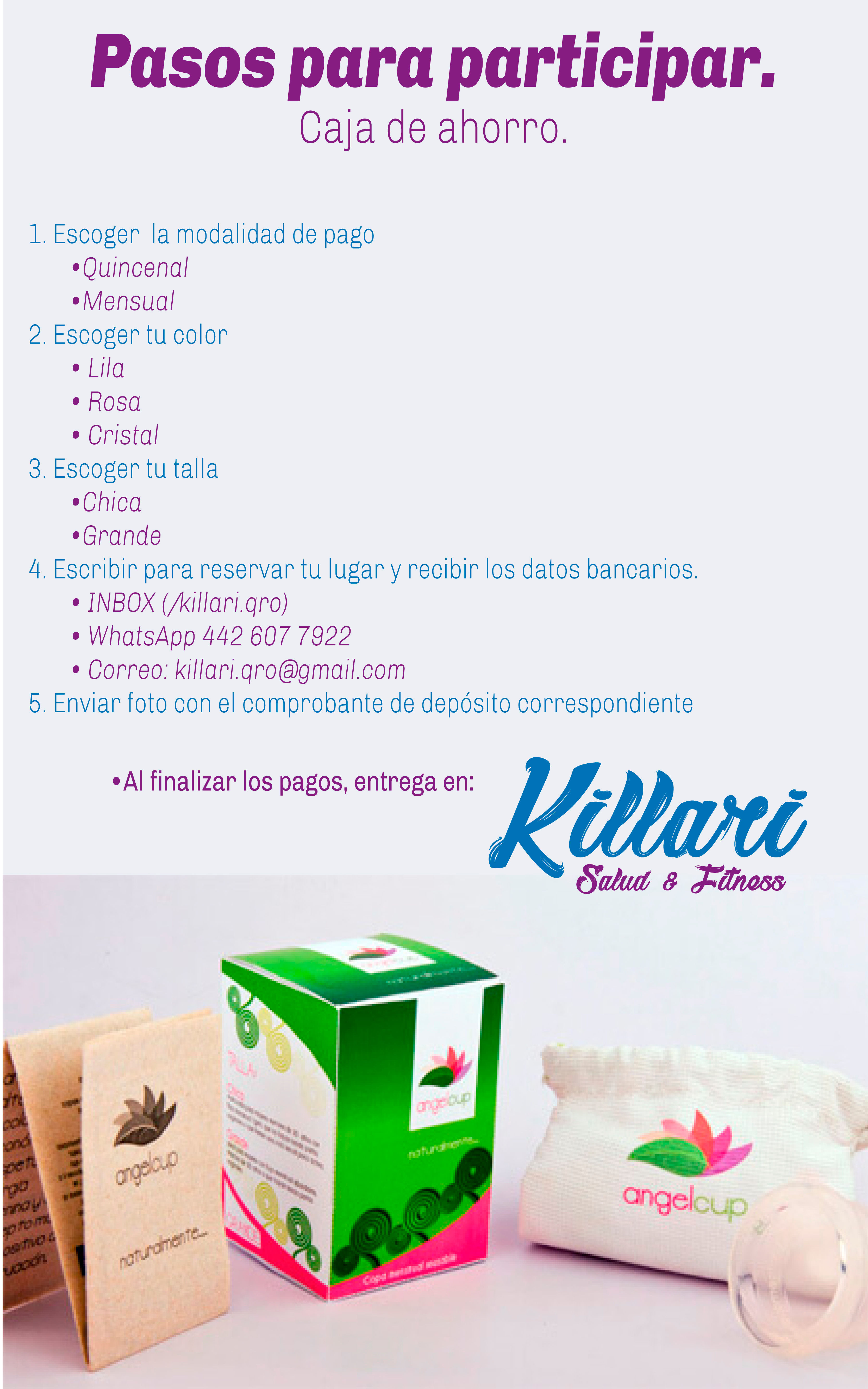 COPA MENSTRUAL. Caja de ahorro.