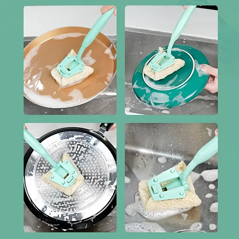 Natural Loofah Cleaning Brush with Long Handle