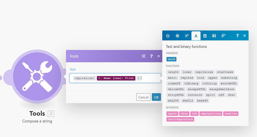 dynamic mapping & nesting functions