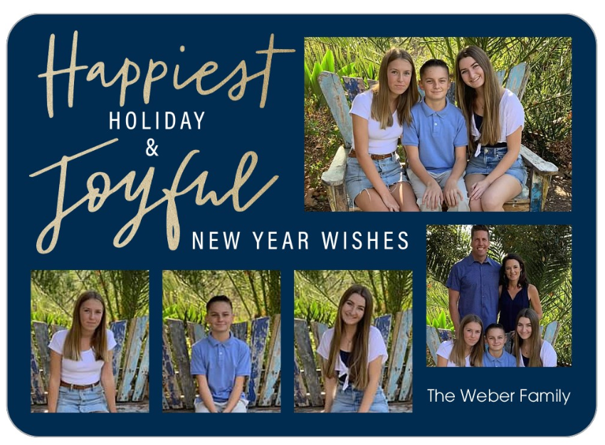 Family Holiday Christmas Card with Kids