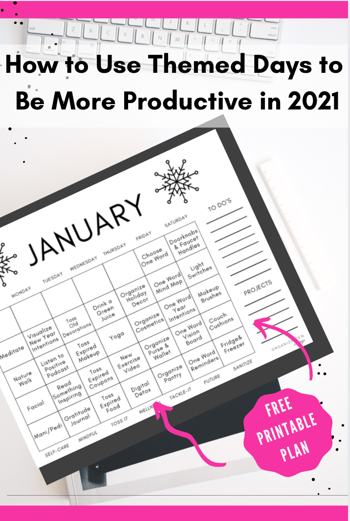 Themed Printable January Calendar