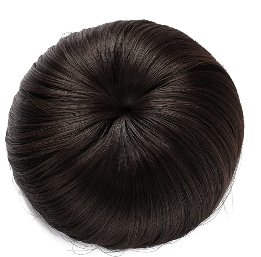 Fake bun of dark brown hair
