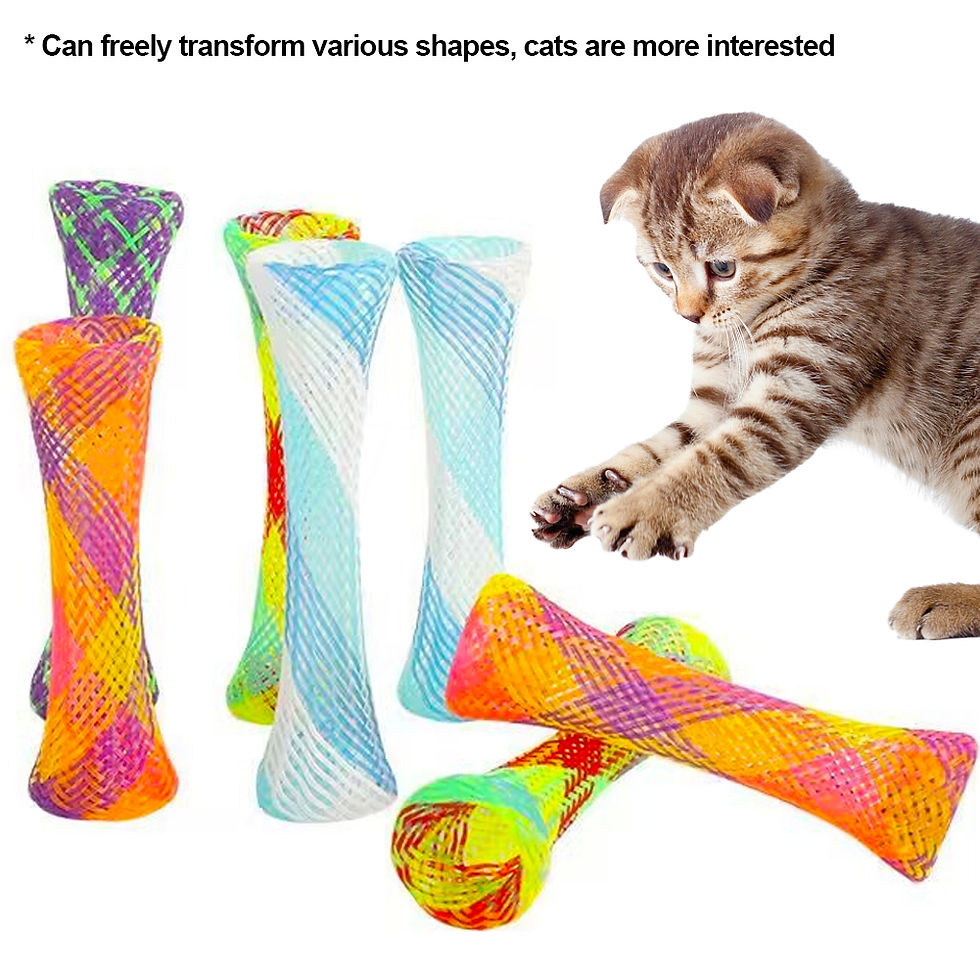 Thumbnail: 10 Cat Spring Toy Stick Freely Folding Spring Shape Multi-Color Cat Bouncing Kit