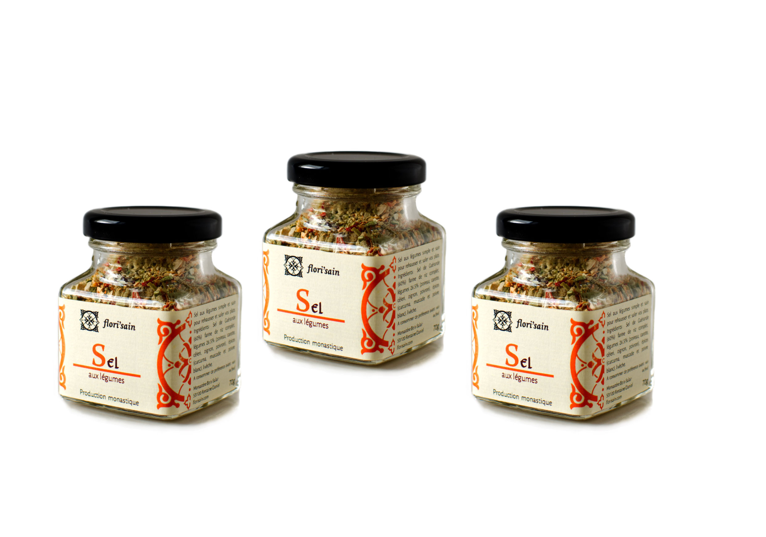 Lot de 3 sels aux légumes du Monastère