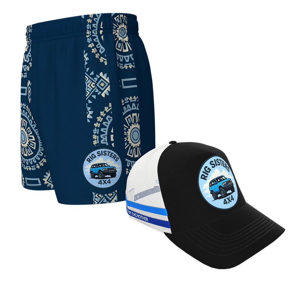 Rig Sisters Bundle - Navy Blue Shorts & Trucker Cap