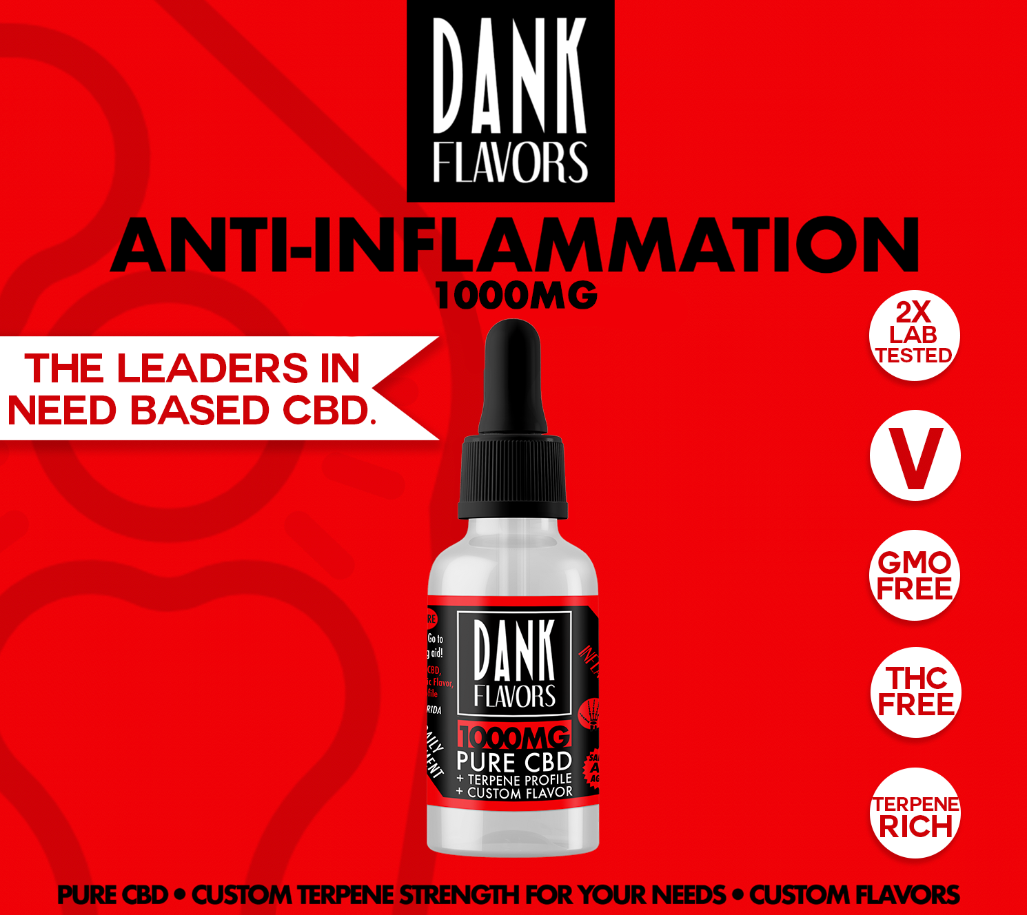 DANK FLAVORS - CBD Oil Drops - CBD/THC-Free 30ml/1000mg Orange