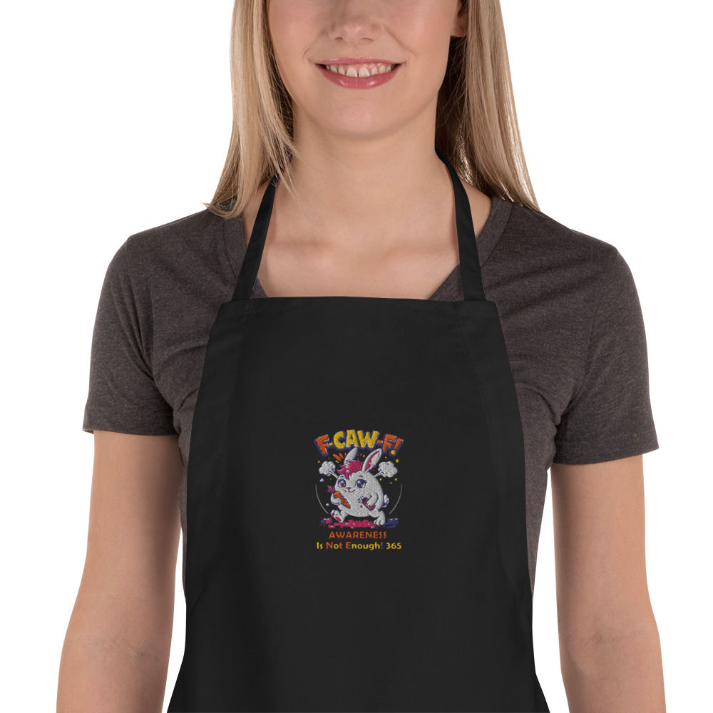Embroidered F-caw-F Bunny Apron