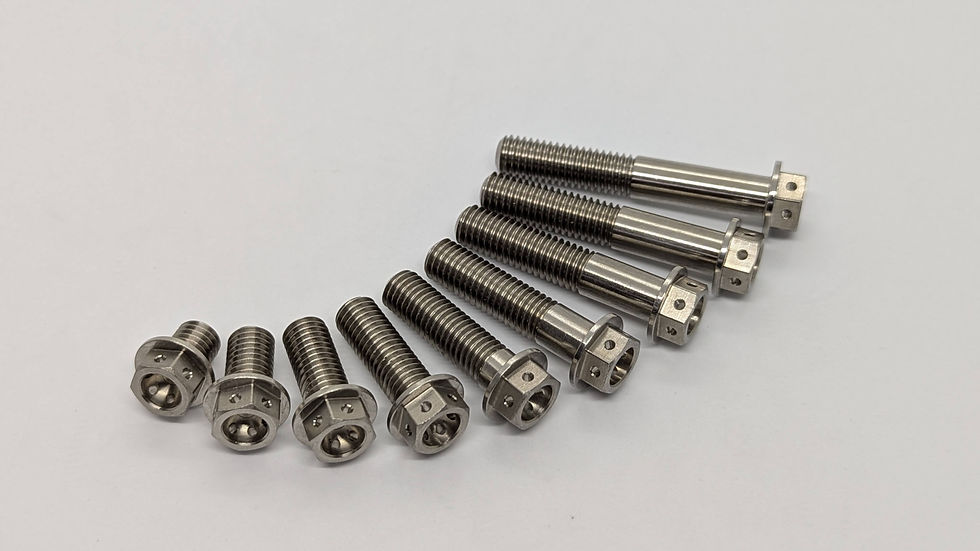 M8 x 1.25 Stainless steel drilled hex head flange bolt