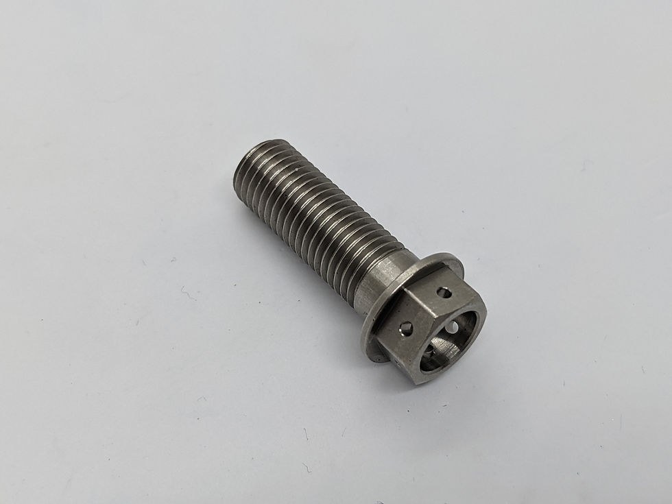 Thumbnail: M10 x 1.25 Stainless steel drilled hex head flange bolt