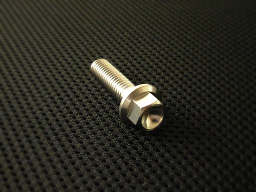 Titanium Grade 5 Dual Drive Drilled Head Flange Hex Bolt - M8 X 1.25 X 25mm, RACEBOLTS