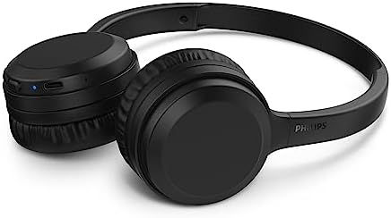 Headphone Philips bluetooth on-ear com microfone e energia para 15 horas na cor preto
