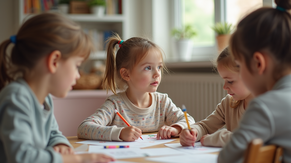 Vue d'un groupe d'enfants allophones participant à une activité éducative
