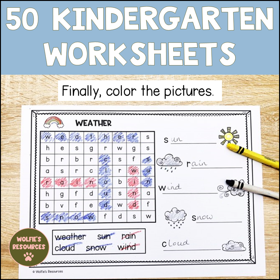 Thumbnail: 50 Science And Social Studies Word Searches For Kindergarten | Homeschool