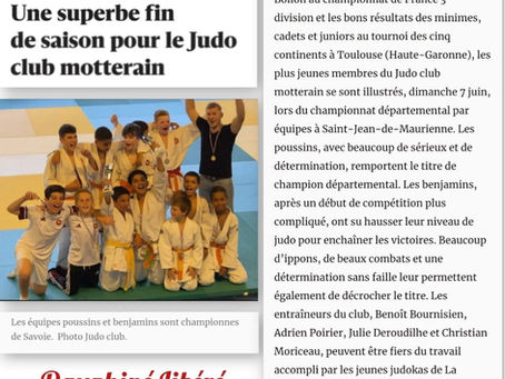 Une superbe fin de saison pour le judo club motterain