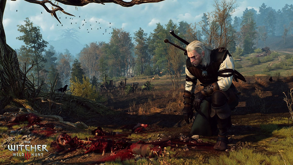 Geralt von Riva beim Spurenlesen im Hexer-Epos The Witcher 3: Wild Hunt