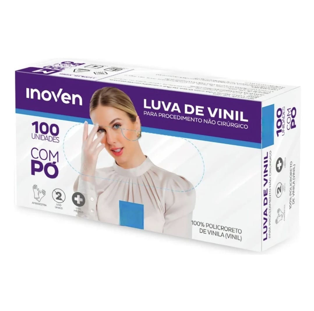 Luva De Vinil Com Pó
