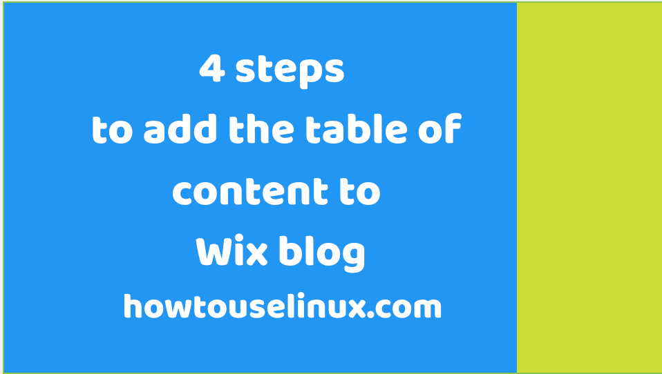 add table of content to Wix blog