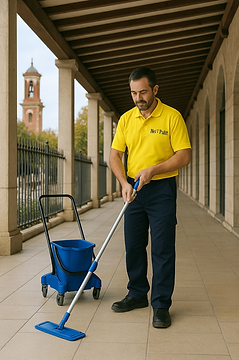 Operari de Net i Pulit netejant a Mollet del Vallès
