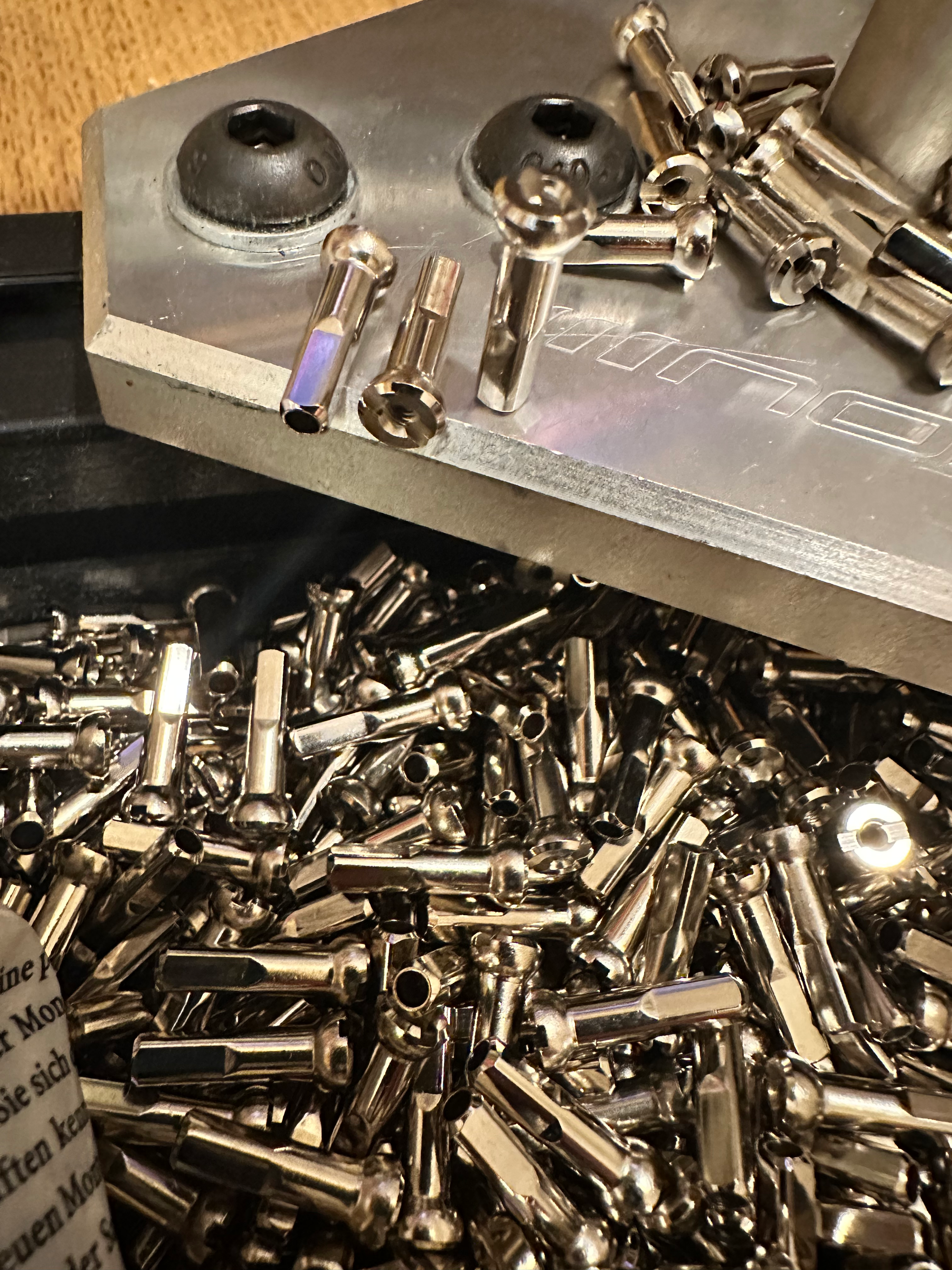 14g Sapim Brass Silver 16mm Polyax