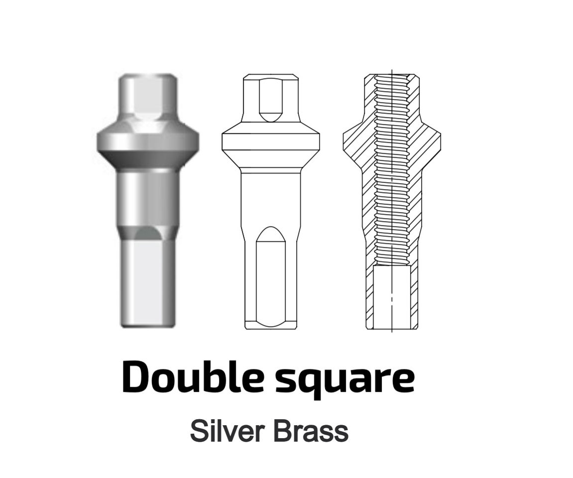 14g Sapim Double Square Silver Brass 16mm(12mm) Polyax