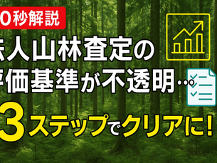【90秒解説】法人山林査定の評価基準が不透明...3ステップでクリアに！
