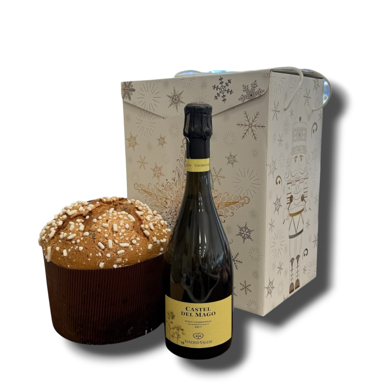 Confezione bottiglia e panettone